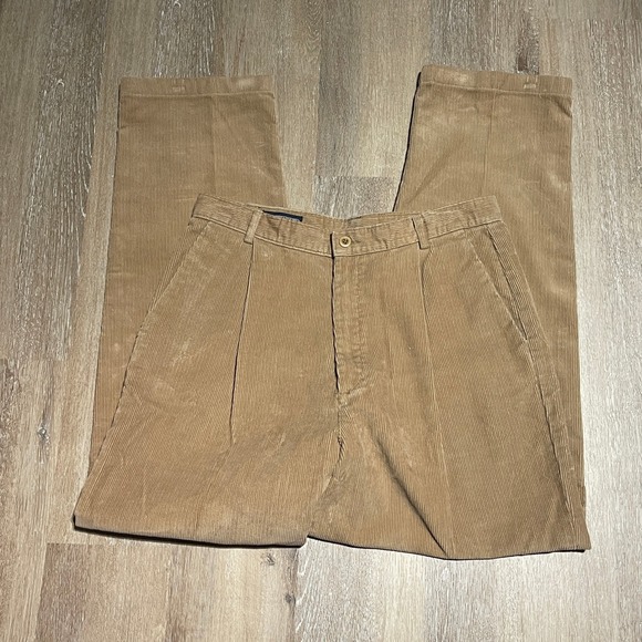 Lands' End Tan Corduroy Trousers - Picture 2 of 8